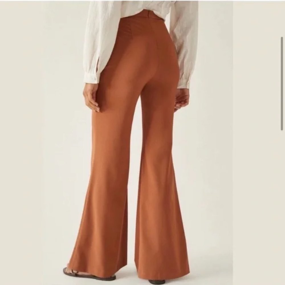 NWT ANTHROPOLOGIE - Stretch Flair Pants in Bronze – size M - Picture 3 of 11